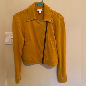 Lularoe Moto jacket. Mustard yellow. Extra small.